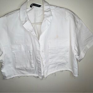 Zara Cream Collared Shirt
